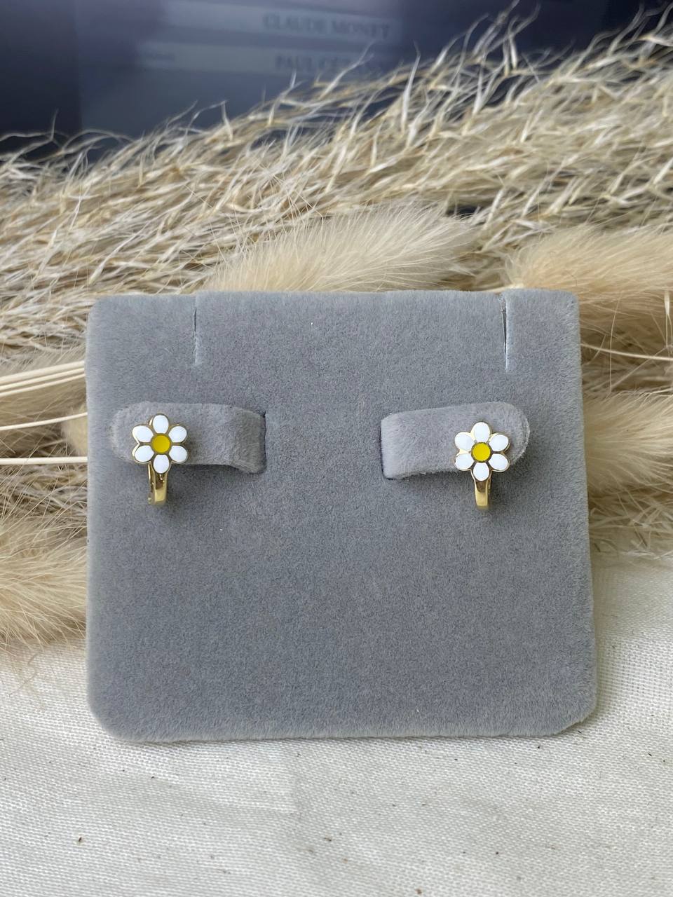 Серьги детские из желтого золота  585 пробы
